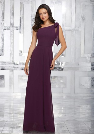 Morilee 21539 One Shoulder Chiffon Bridesmaid Gown