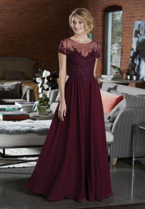 Morilee 21585 Sheer Short Sleeve Bridesmaid Dress