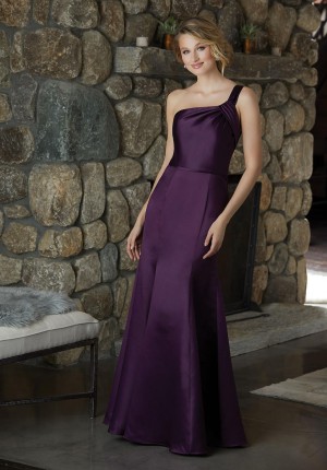 Morilee 21587 One Shoulder Satin Bridesmaid Dress