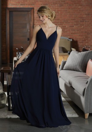 Morilee 21597 Deep V Neck Bridesmaid Dress