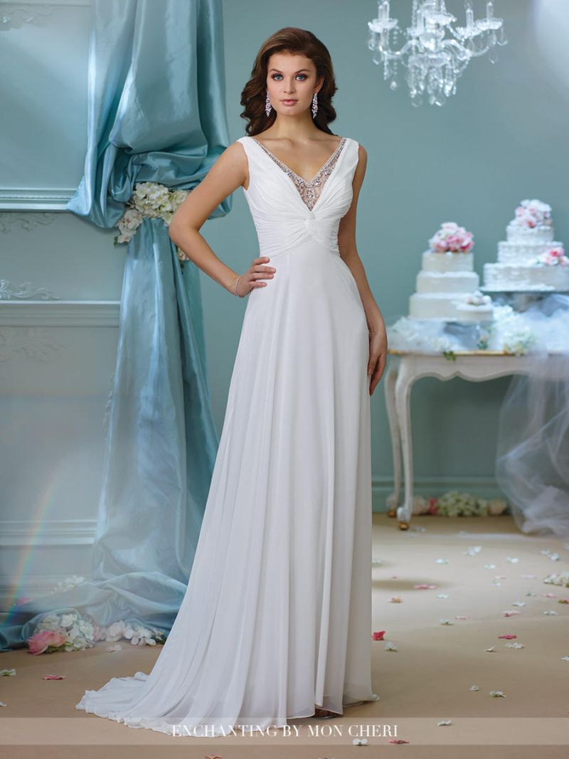 Gray Chiffon Bridesmaid Dress, V Neck Ruched Chiffon Wedding Dress 1911#