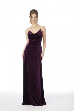 Morilee 21685 Draped Neck Stretch Velvet Bridesmaid Dress