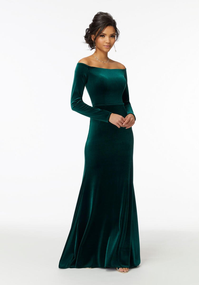 French Novelty Morilee 21724 Stretch Velvet Bridesmaid Dress