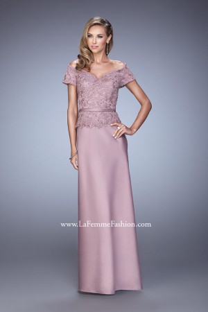 La Femme Evening 21726 Sultry Satin Gown