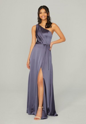 Size 16 Dusk Morilee 21754 Draped One Shoulder Bridesmaid Dress