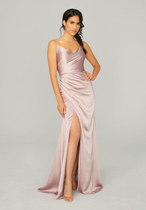 Morilee 21761 Draped Silky Satin Bridesmaid Dress