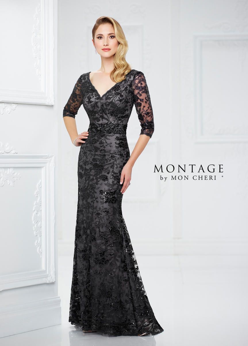 French Novelty: Montage by Mon Cheri 217932 Sequin MOB Gown