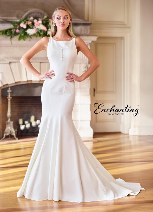 Enchanting By Mon Cheri 218170 Minimalist Wedding Gown French Novelty