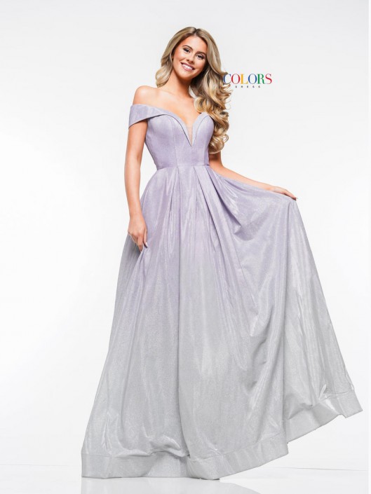 purple glitter gown
