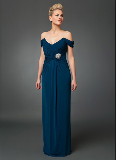 mother of bride off shoulder dress