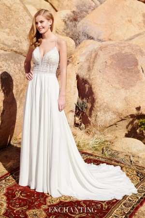 Mon Cheri Enchanting 220104 Lace Up Back Wedding Gown