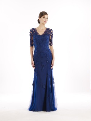 Rina Di Montella 2203 Elbow Sleeve Mothers Wedding Gown