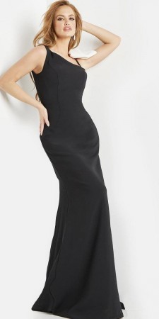 Jovani 220450 Gown with Asymmetrical Neckline