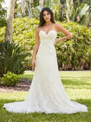 Christina Wu 22113 Removable Sleeve Lace Wedding Gown
