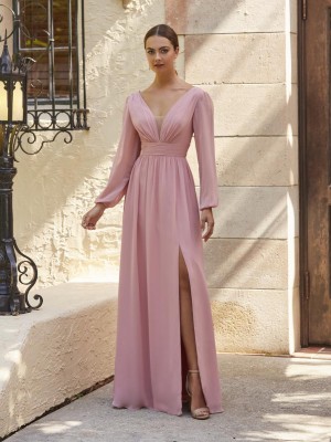 Christina Wu Celebration 22142 Deep V Long Sleeve Gown