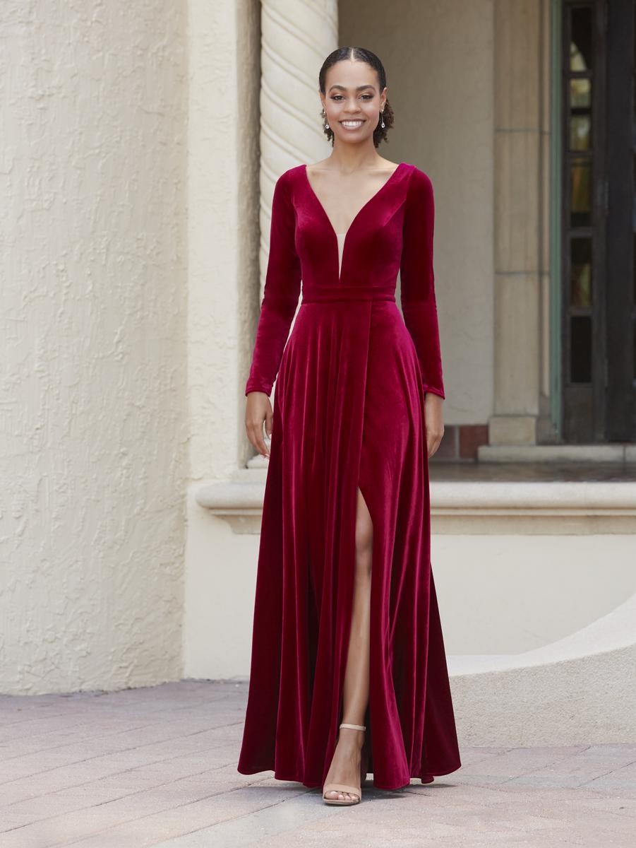 French Novelty: Christina Wu Celebration 22157 Long Sleeve Velvet Gown