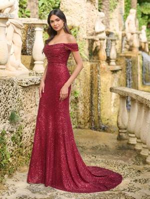 Christina Wu Celebration 22217 Draped Off Shoulder Gown