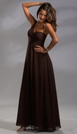 Size 10 Navy Christina Wu One Shoulder Long Chiffon Bridesmaid Dress 22376