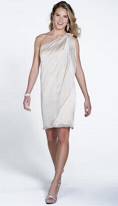 Pretty Maids 22495 Short Loose Chiffon One Shoulder Bridesmaid Dress Pretty Maids 22495 Short Loose Chiffon One Shoulder Bridesmaid Dress