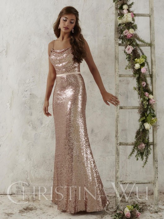 Christina Wu Occasions 22706 Long Sequin Bridesmaid Dress French Christina Wu Occasions 22706 Long Sequin Bridesmaid Dress