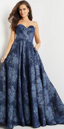 Jovani 22792 Strapless A-Line Gown with Pockets