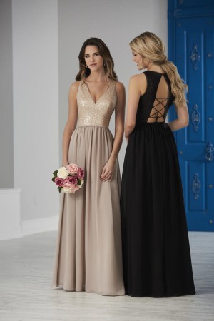 Size 6 Black Matte Christina Wu 22857 Bridesmaid Dress