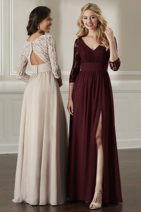 quarter sleeve bridesmaid dresses
