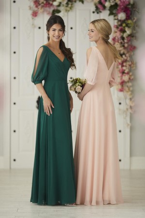 Size 14 Navy Christina Wu 22907 Split Sleeve Bridesmaid Dress