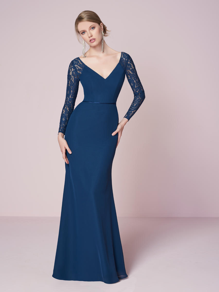 Christina Wu Celebration 22939 Long Lace Sleeve Bridesmaid Dress: French Novelty