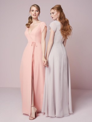 Size 18 Morganite Christina Wu Celebration 22952 Tulip Sleeve Bridesmaid Dress