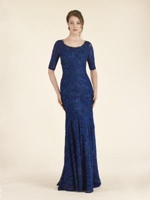 Rina Di Montella 2301 Elbow Sleeve Lace Mothers Gown