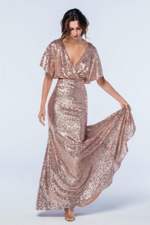 Watters 2306 Elson Sequin Dolman Sleeve Bridesmaid Dress