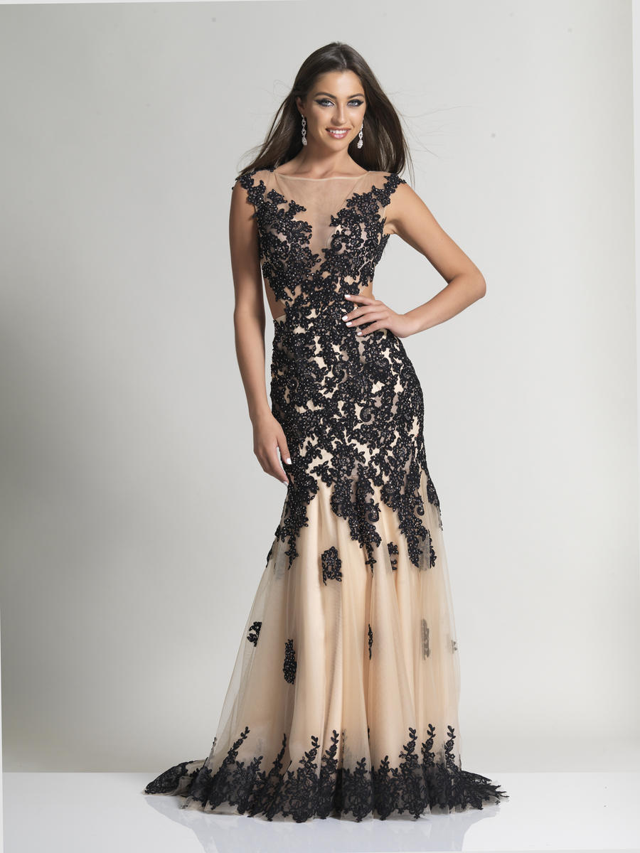 Dave and Johnny 2345 Lace and Tulle Prom Gown: French Novelty
