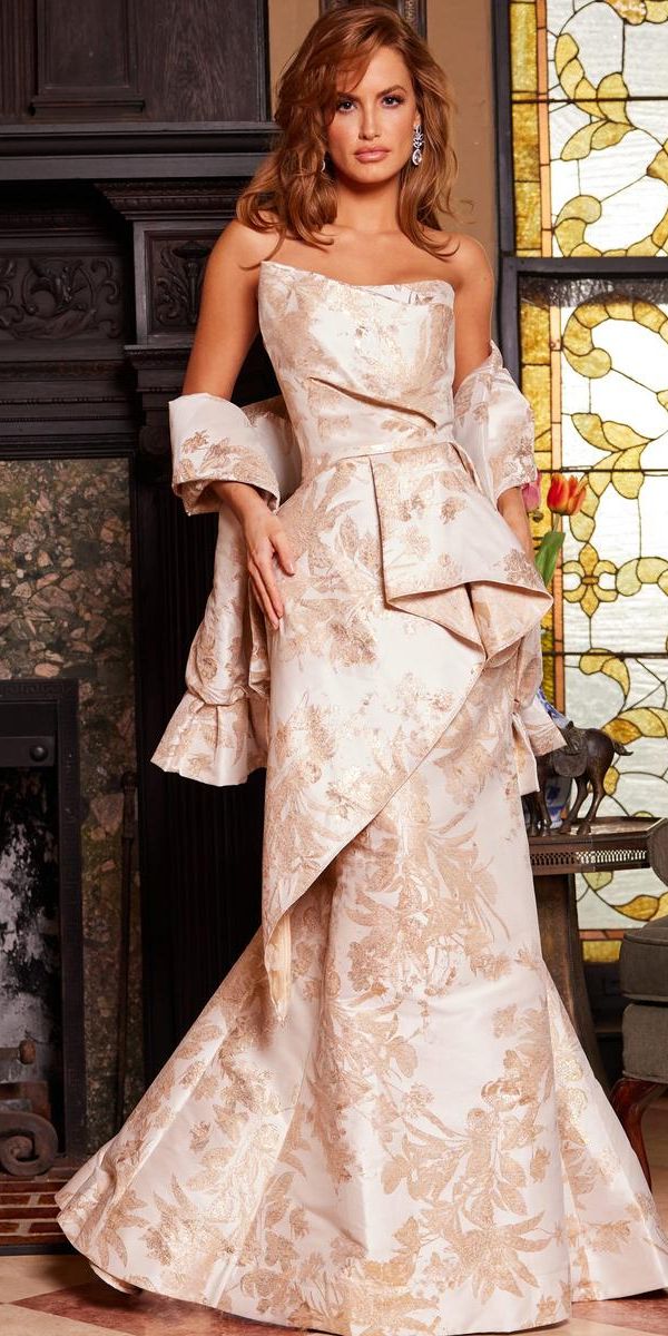 Shawl Mother Of The Bride Dress In Rose Gold French Novelty