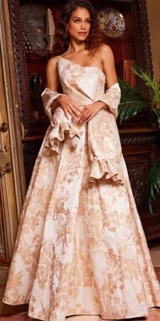 Jovani 23625 A-Line Gown with Shawl