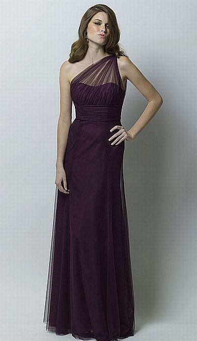 one shoulder sheer dress