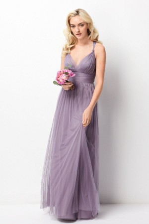 Size 6 Heather Wtoo 244 Bridesmaid Dress with Convertible Neckline
