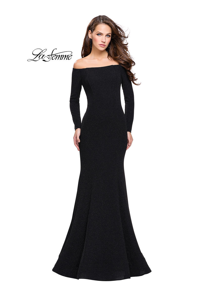 French Novelty: La Femme 25412 Off Shoulder Long Sleeve Gown