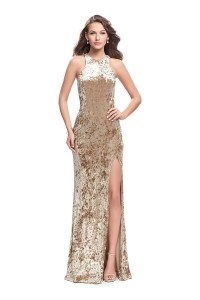 La Femme 25734 Velvet Strappy Back Prom Gown