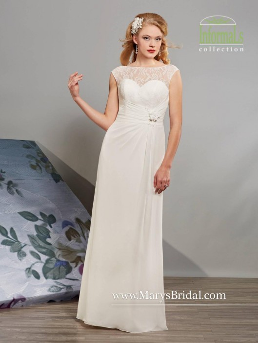 Marys Bridal Informals 2592 Casual Lace Wedding Dress French Novelty