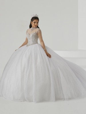 House of Wu 26009 Sheer Long Sleeve Quinceanera Dress