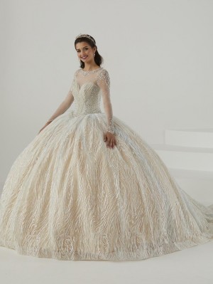 House of Wu 26016 Sparkling Sheer Long Sleeve Quince Dress