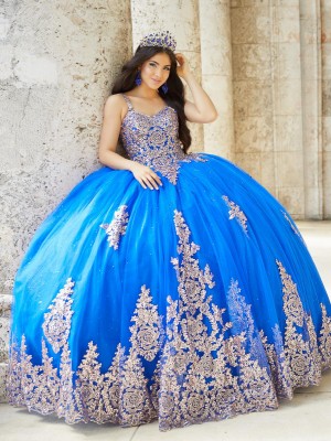 House of Wu 26028 Metallic Lace Quinceanera Dress