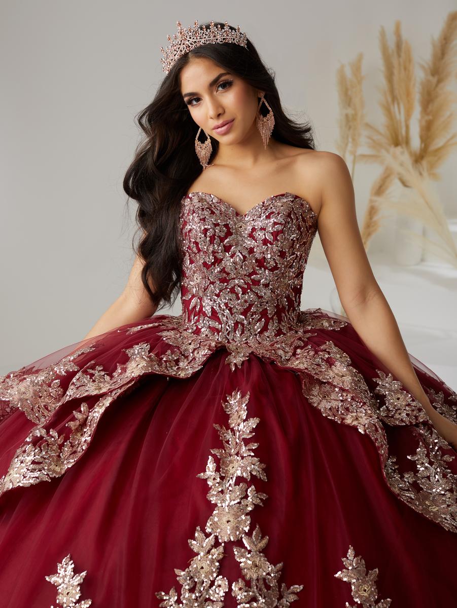 House of Wu 26033 Metallic Lace Quinceanera Dress