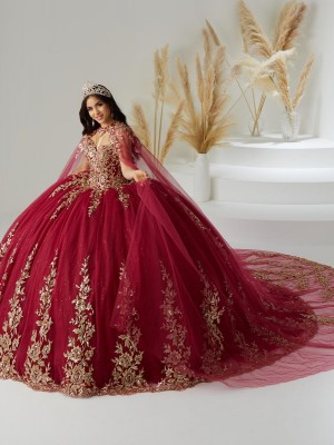 House of Wu 26035C Quinceanera Dress with Long Cape