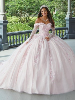 House of Wu 26049 Sheer Long Sleeve Quinceanera Dress