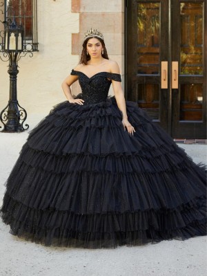 House of Wu 26068 Tiered Quince Dress with Boho Sleeves