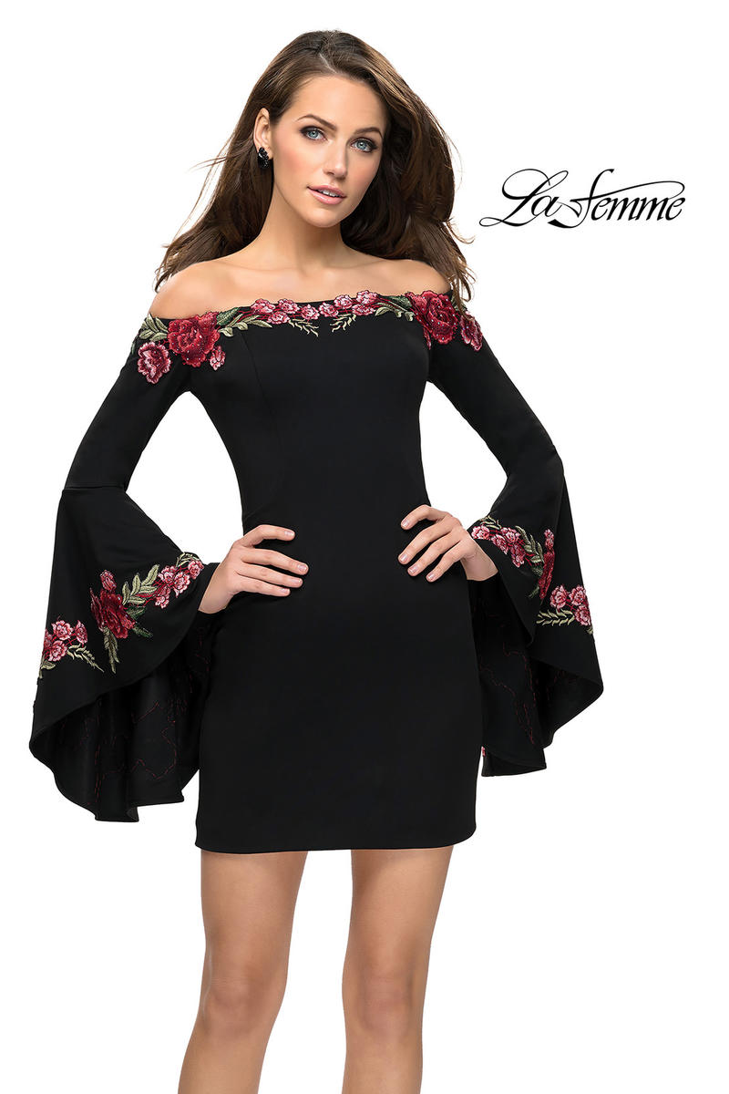 La Femme 23924 - Lace Long Sleeve 2 Piece Dress Prom Dress