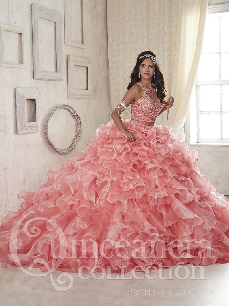 Rose gold two piece quinceanera dresses cheap