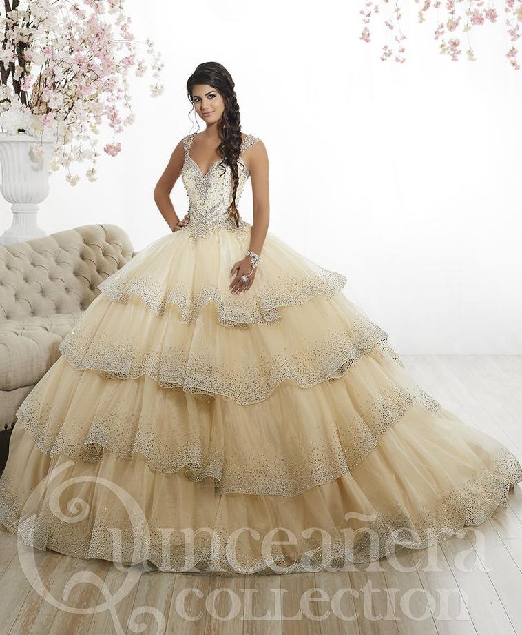French Novelty: House of Wu 26880 Iridescent AB Quinceanera Dress